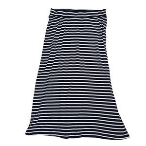 A Pea in the Pod Black and White Striped Midi / Maxi Skirt